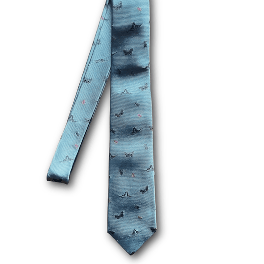 Regent - Woven Silk Tie - Sky Blue Bugs - Regent Tailoring Salisbury