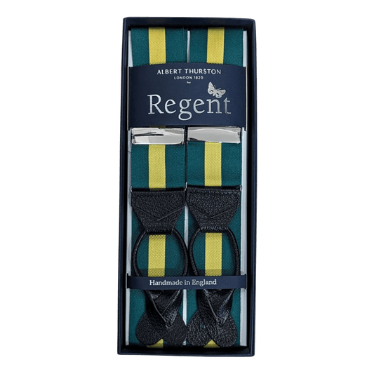 Regent x Albert Thurston - Braces - Green w/ Yellow Stripe - Regent Tailoring Salisbury
