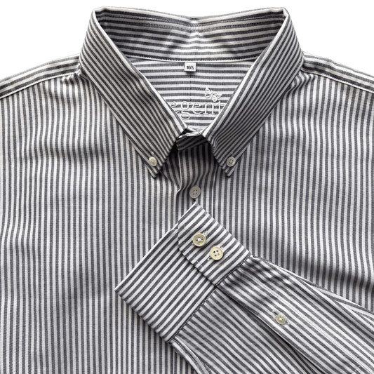 Regent - ‘Yale’ - Oxford Shirt - Grey Stripe - Regent Tailoring Salisbury