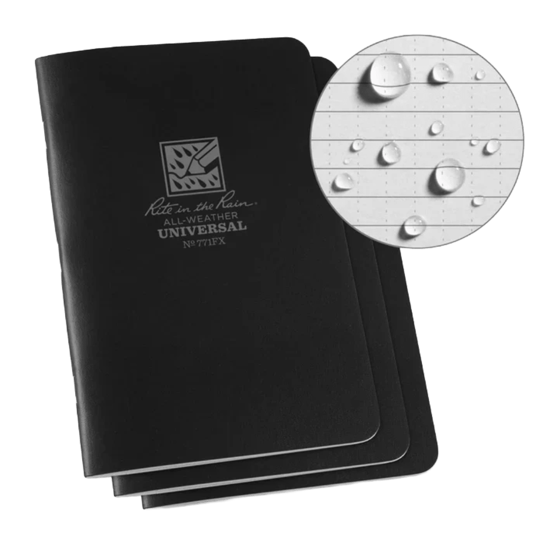 Rite in the Rain - All Weather Universal Notebook (3 Pack) 5" x 7" - Black - 771FX - Regent Tailoring Salisbury