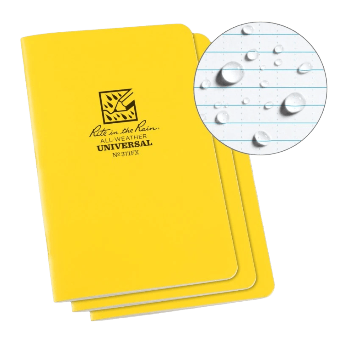 Rite in the Rain - All Weather Universal Notebook (3 Pack) 5" x 7" - Yellow - 371FX - Regent Tailoring Salisbury