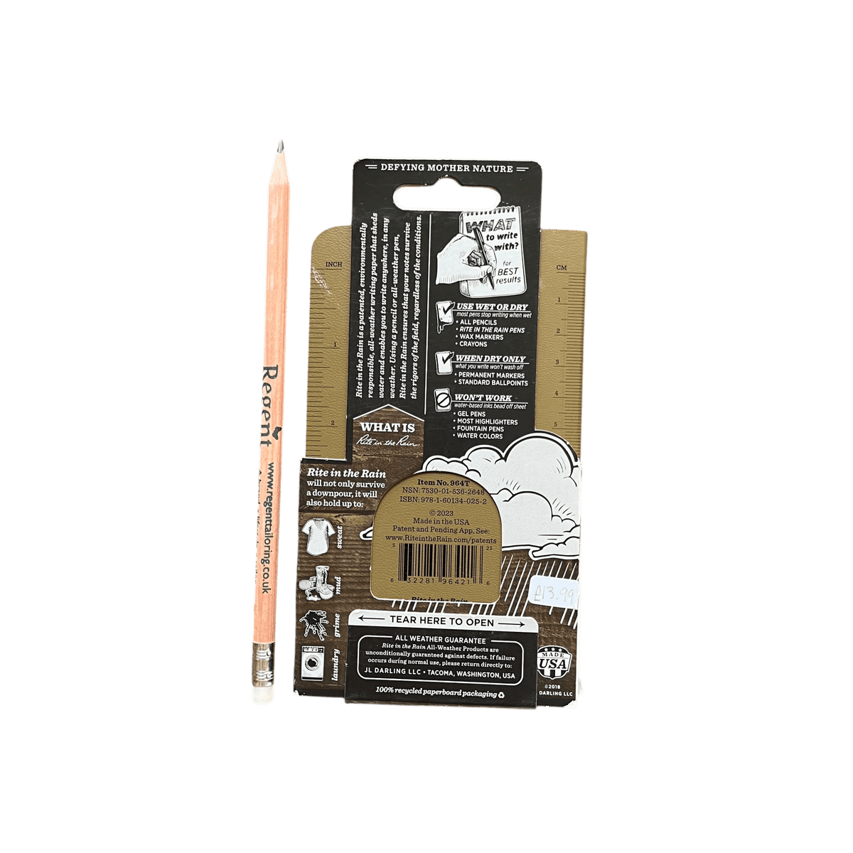 Rite in the Rain - All Weather Universal Notebook 3.5" x 6" - Brown - No. 964T - Regent Tailoring Salisbury