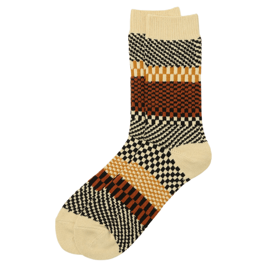 RoToTo - Check & Step Crew Socks R1549 - Black - Regent Tailoring Salisbury