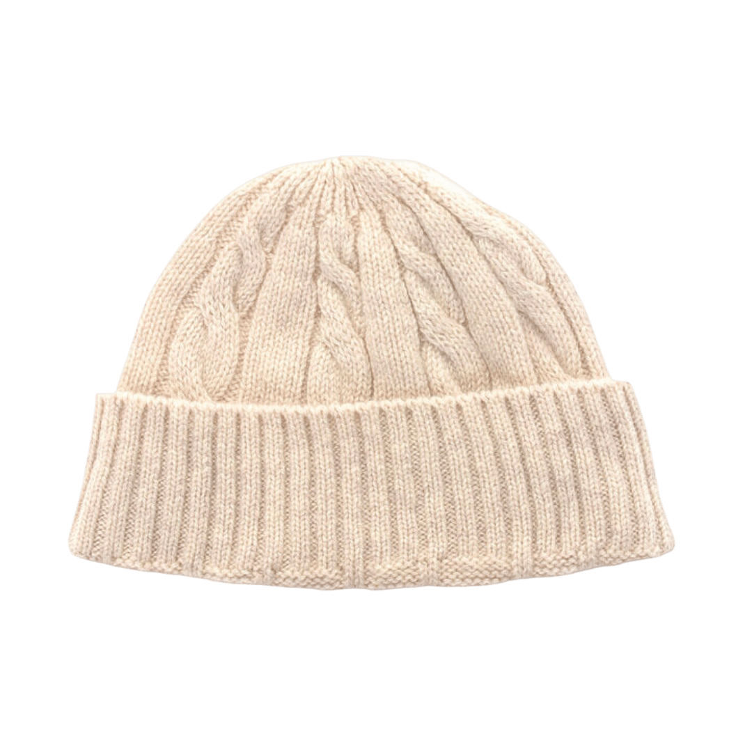 ROTOTO - Merino Wool Cable Watch Cap Hat - Ecru - Regent Tailoring Salisbury