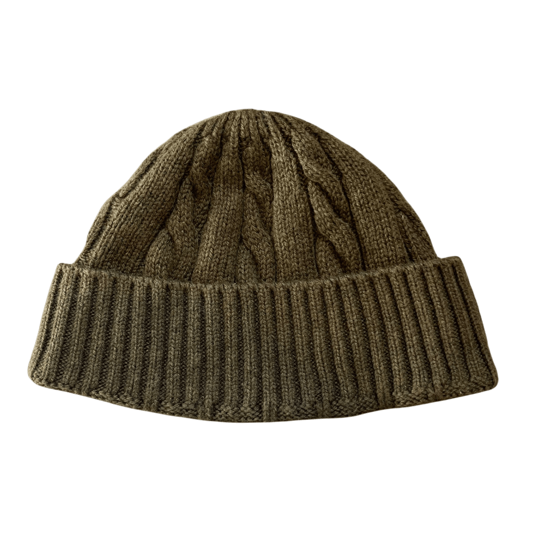 ROTOTO - Merino Wool Cable Watch Cap Hat - Olive - Regent Tailoring Salisbury