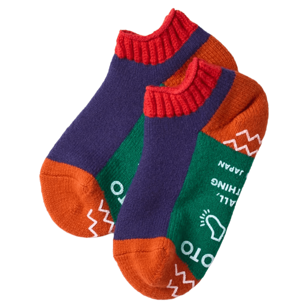 RoToTo - Pile Sock Slipper Multi R1545 - Red/Navy Blue - Regent Tailoring Salisbury