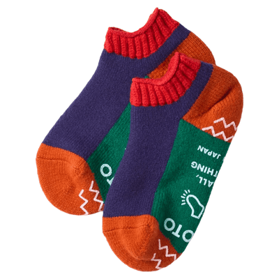 RoToTo - Pile Sock Slipper Multi R1545 - Red/Navy Blue