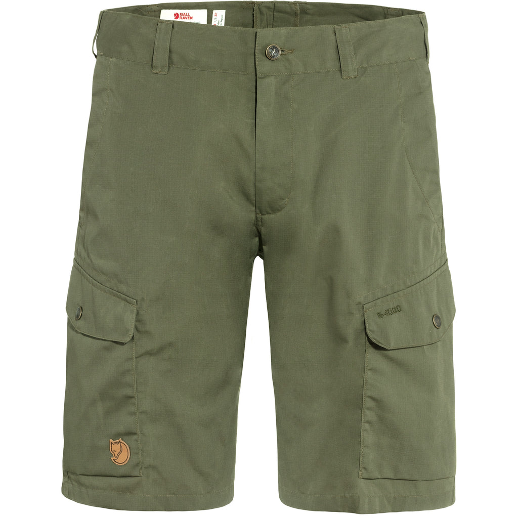 Laurel Green Shorts from FJALLRAVEN, slanted pockets the thighs and button and zip closure - belt loops and zip pocket on reverse.