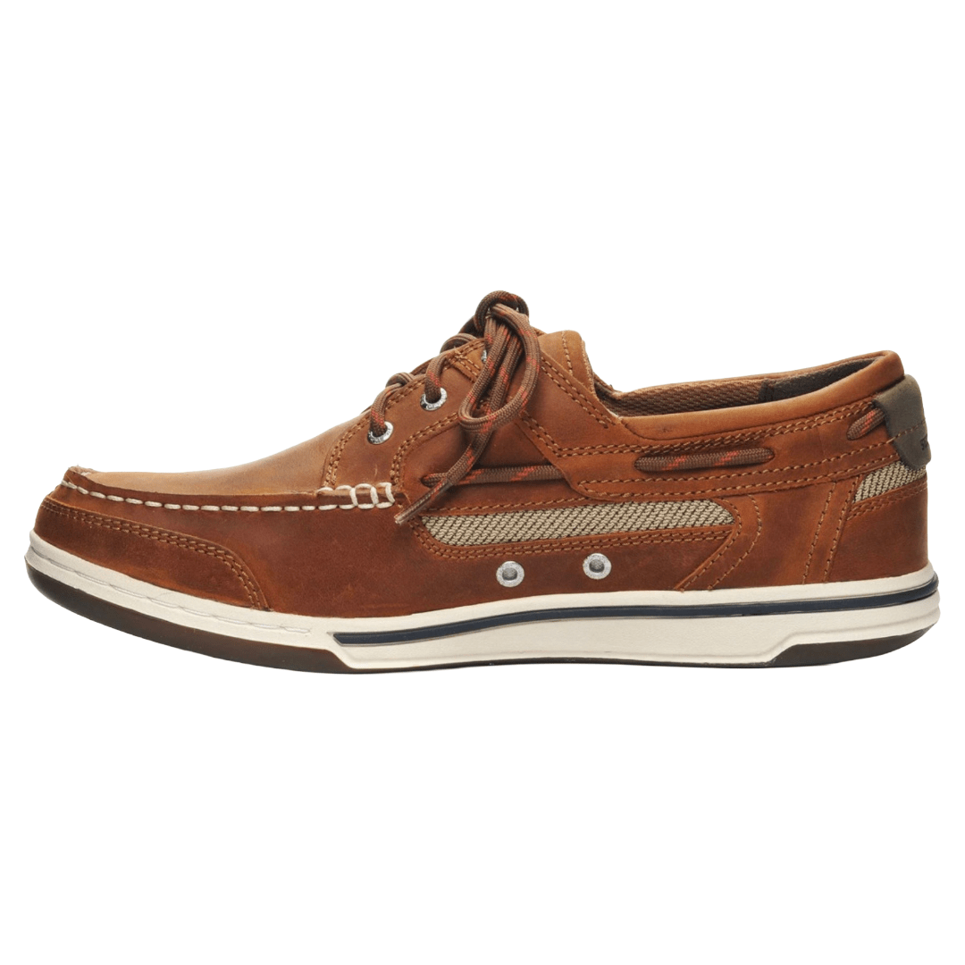Sebago - Triton Three Eye Leather Boat Shoe - Brown Cinnamon - Regent Tailoring Salisbury