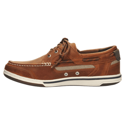 Sebago - Triton Three Eye Leather Boat Shoe - Brown Cinnamon - Regent Tailoring Salisbury