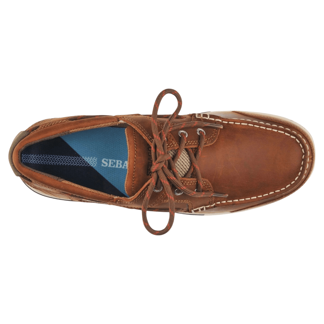 Sebago - Triton Three Eye Leather Boat Shoe - Brown Cinnamon - Regent Tailoring Salisbury