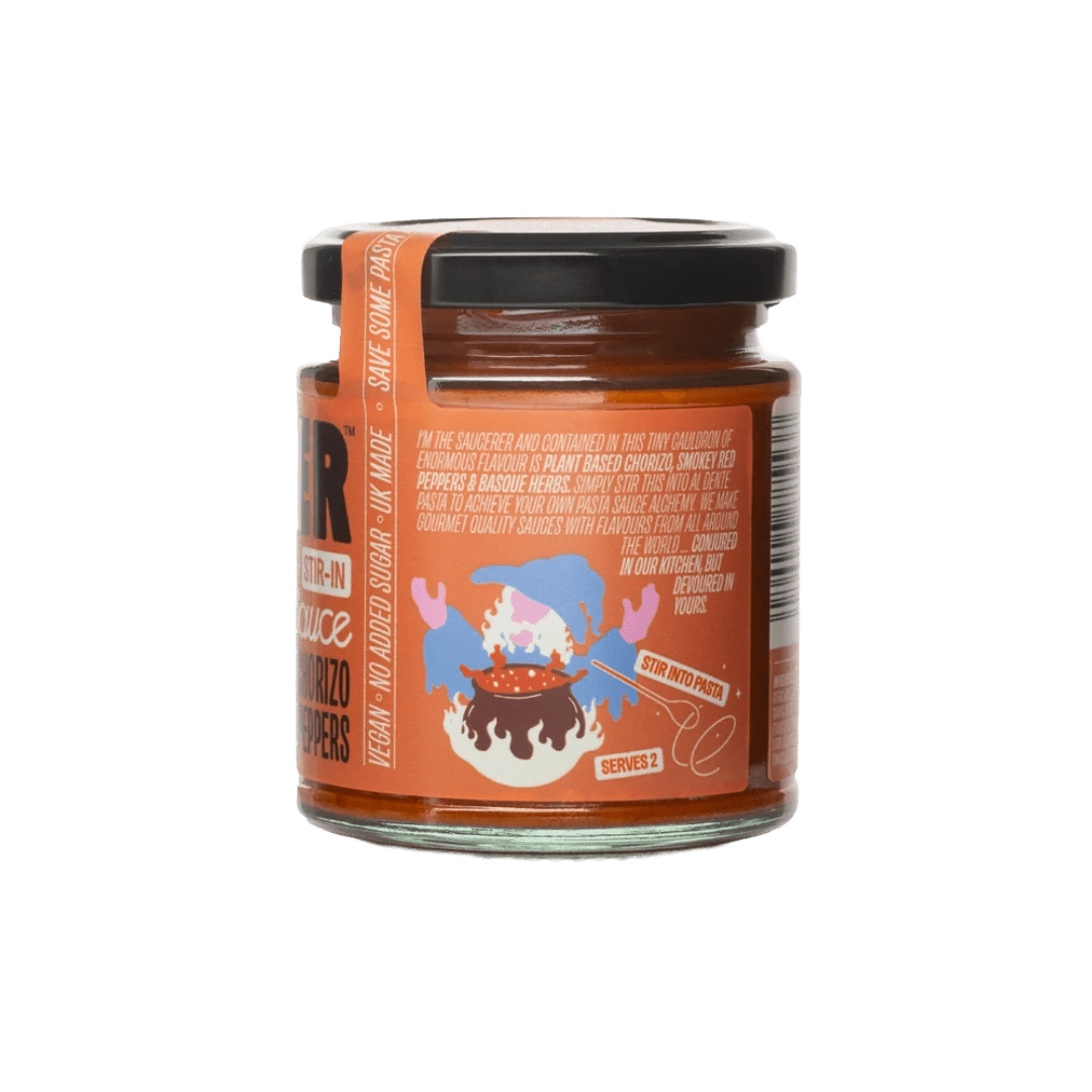 The Saucerer - Plant-Based Chorizo & Smoky Red Pepper Pasta Sauce - 190g - Regent Tailoring Salisbury