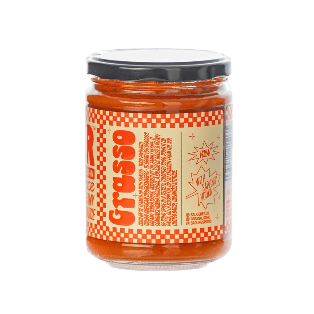 The Saucerer x Grasso - Creamy Tomato Vodka Pasta Sauce - 510g - Regent Tailoring Salisbury