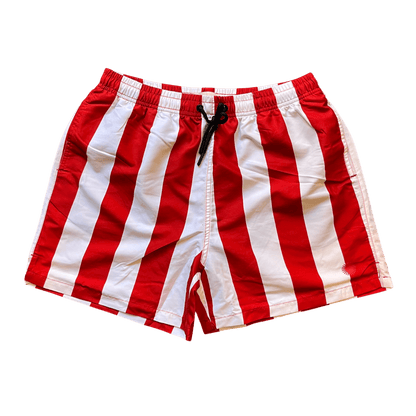 Thinking Mu - Clavel Striped Limpopo Swim Shorts - Red/White - Regent Tailoring Salisbury