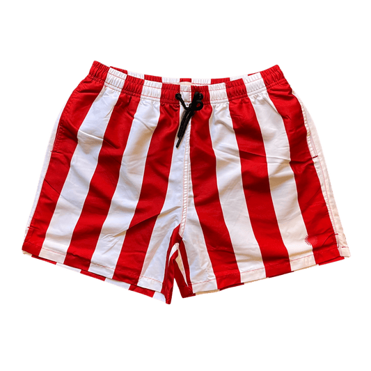 Thinking Mu - Clavel Striped Limpopo Swim Shorts - Red/White - Regent Tailoring Salisbury