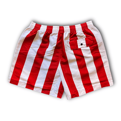 Thinking Mu - Clavel Striped Limpopo Swim Shorts - Red/White - Regent Tailoring Salisbury