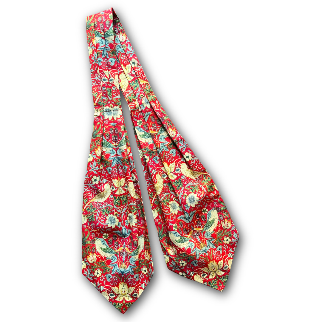 William Morris - Cotton Cravat - Strawberry Thief - Red - Regent TailoringRegent