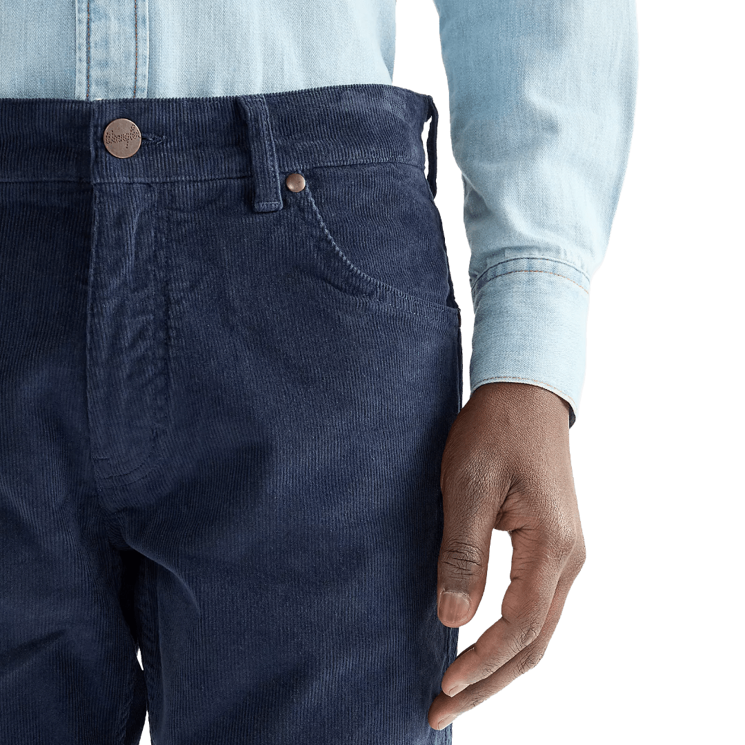 Wrangler - Greensboro Corduroy Straight Trousers - Mood Indigo - Regent Tailoring Salisbury