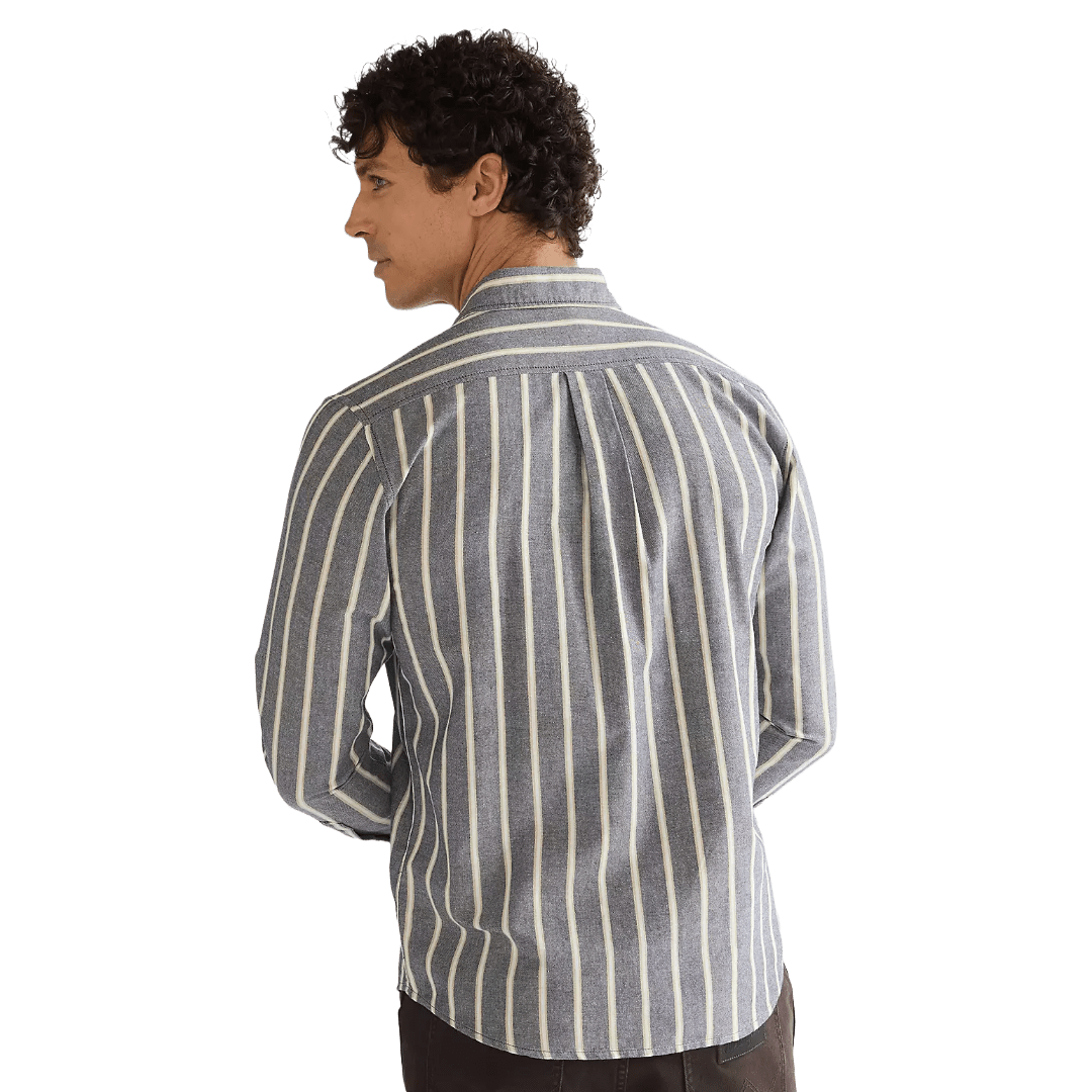 Wrangler - Regular One Pocket Shirt - Dark Sapphire Stripe - Regent Tailoring Salisbury