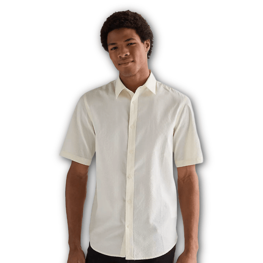 Wrangler - Regular Short Sleeve Shirt - Worn White - Regent TailoringWrangler