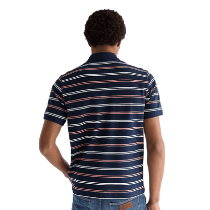 Wrangler - Regular Stripe Polo Shirt - Navy - Regent Tailoring Salisbury