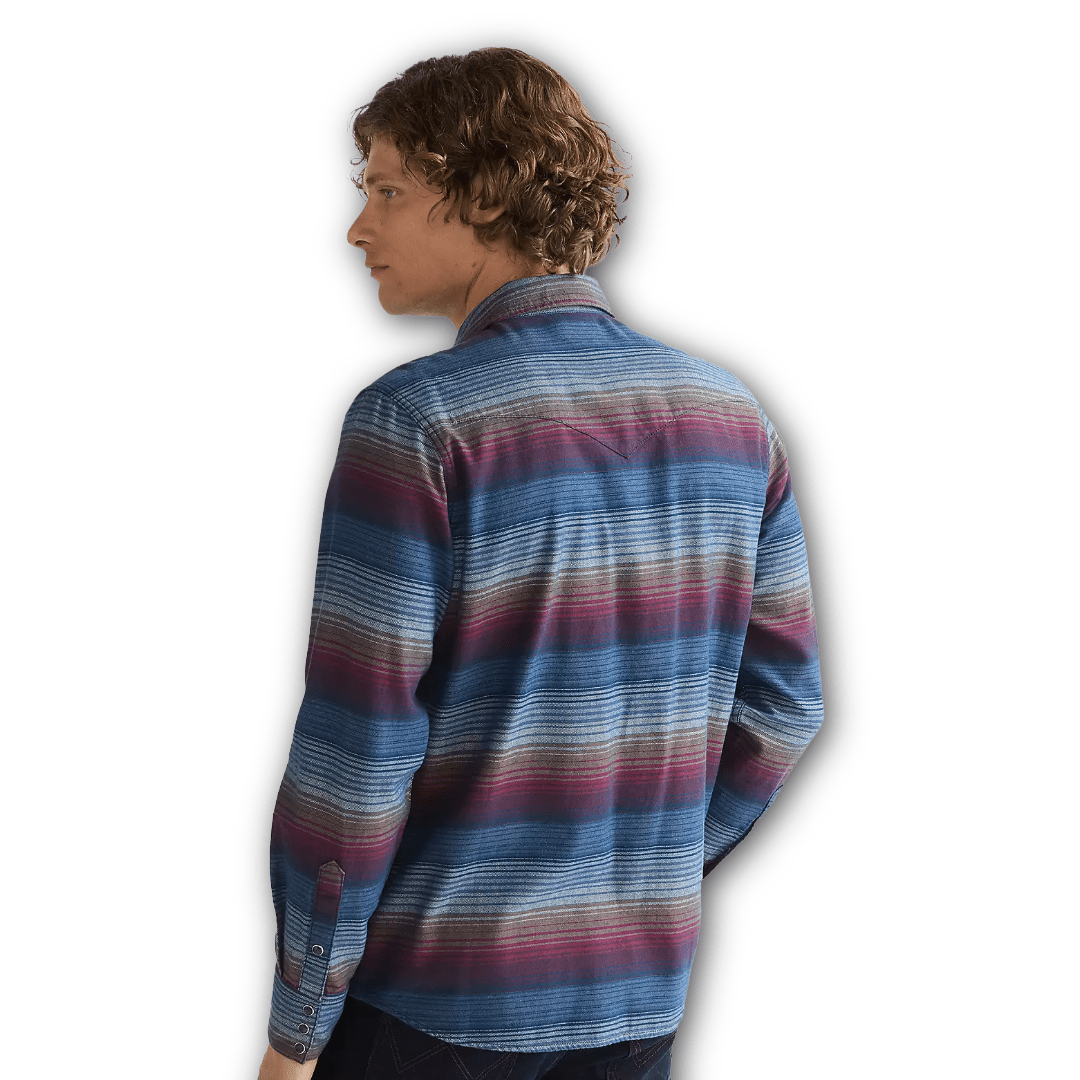 Wrangler - Regular Western Shirt - Dark Americana - striped - Regent Tailoring Salisbury