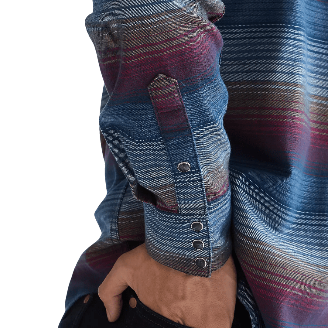 Wrangler - Regular Western Shirt - Dark Americana - striped - Regent Tailoring Salisbury