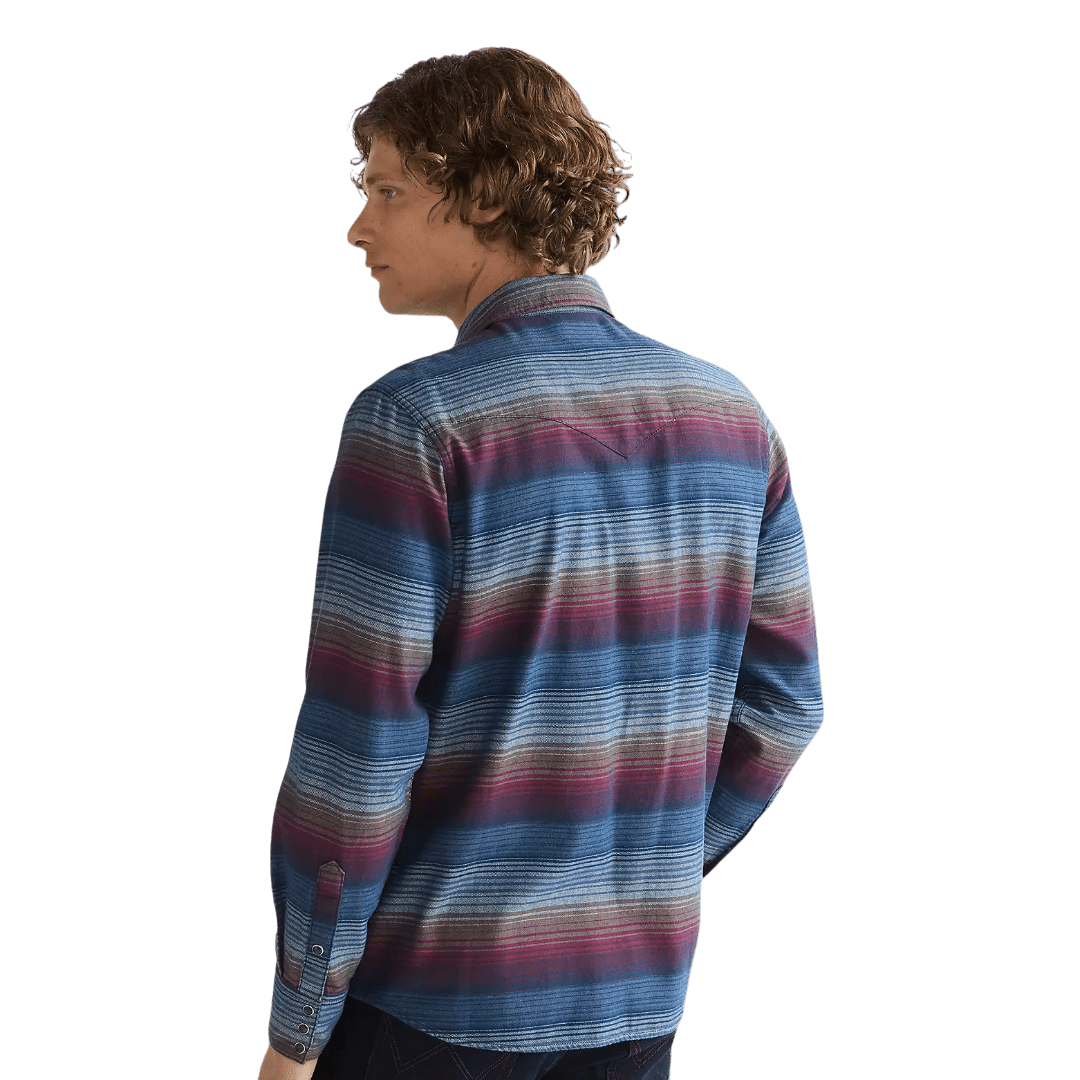 Wrangler - Regular Western Shirt - Dark Americana - striped - Regent Tailoring Salisbury