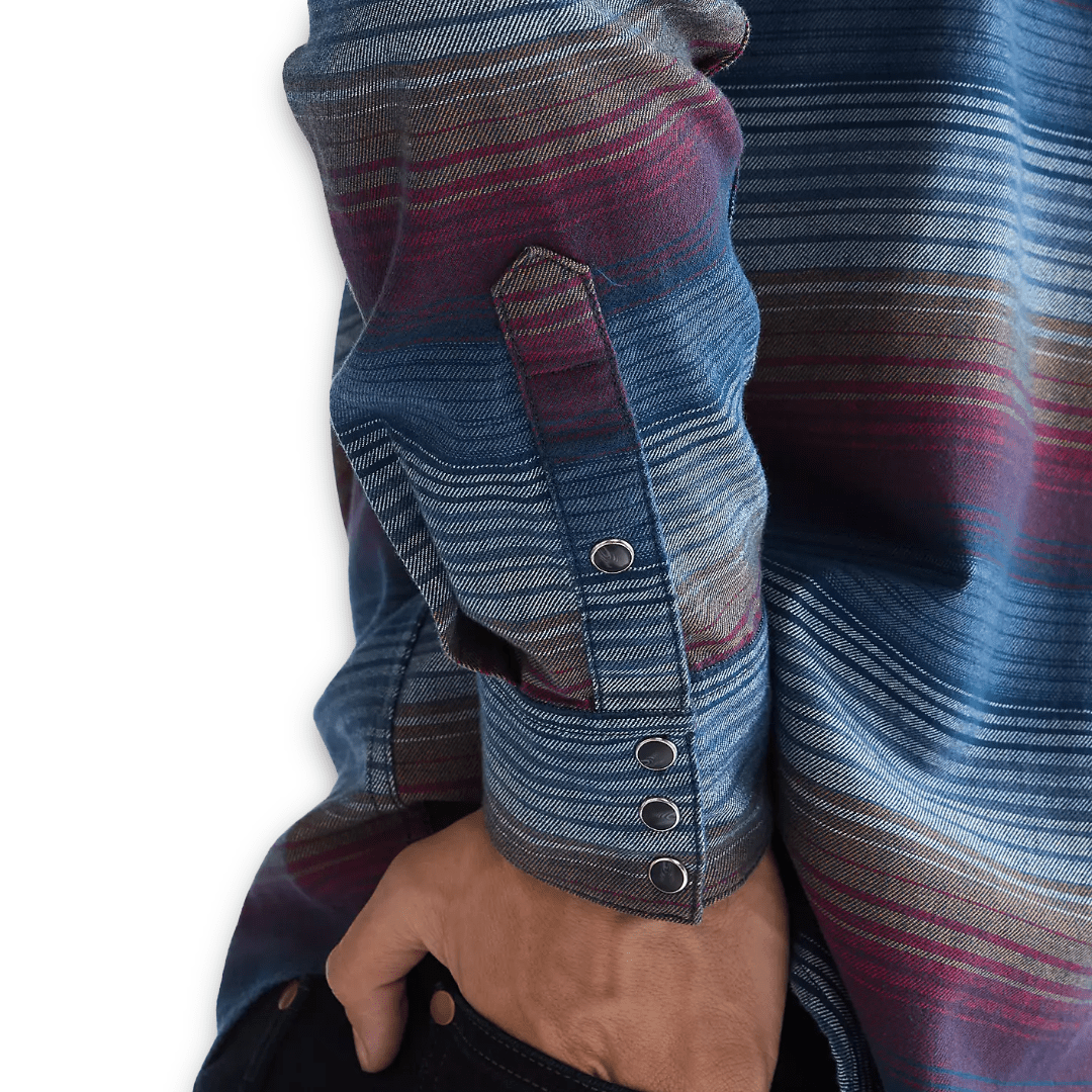 Wrangler - Regular Western Shirt - Dark Americana - striped - Regent Tailoring Salisbury