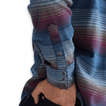 Wrangler - Regular Western Shirt - Dark Americana - striped - Regent Tailoring Salisbury