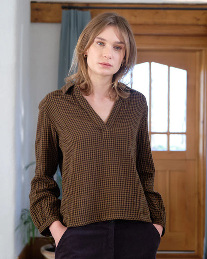 Bibico - Gia Blouse - Olive Check