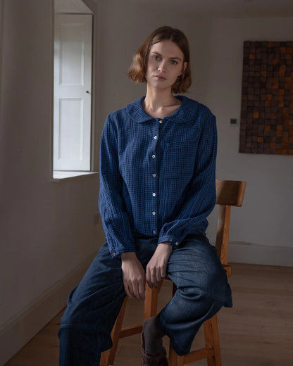 Bibico - Jolene Casual Shirt - Petrol Check Blue