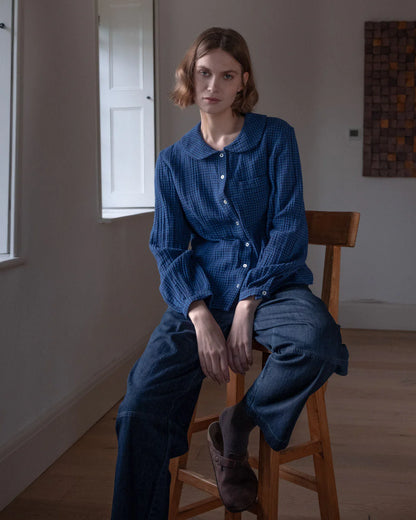 Bibico - Jolene Casual Shirt - Petrol Check Blue