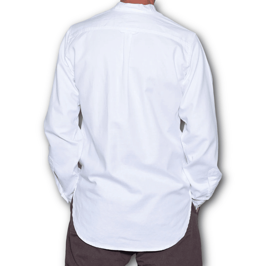 Yarmouth Oilskins - The Admiralty Shirt - Grandad collar - Cotton - White - Regent Tailoring Salisbury