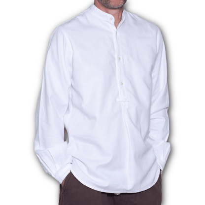 Yarmouth Oilskins - The Admiralty Shirt - Grandad collar - Cotton - White - Regent TailoringYarmouth Oilskins