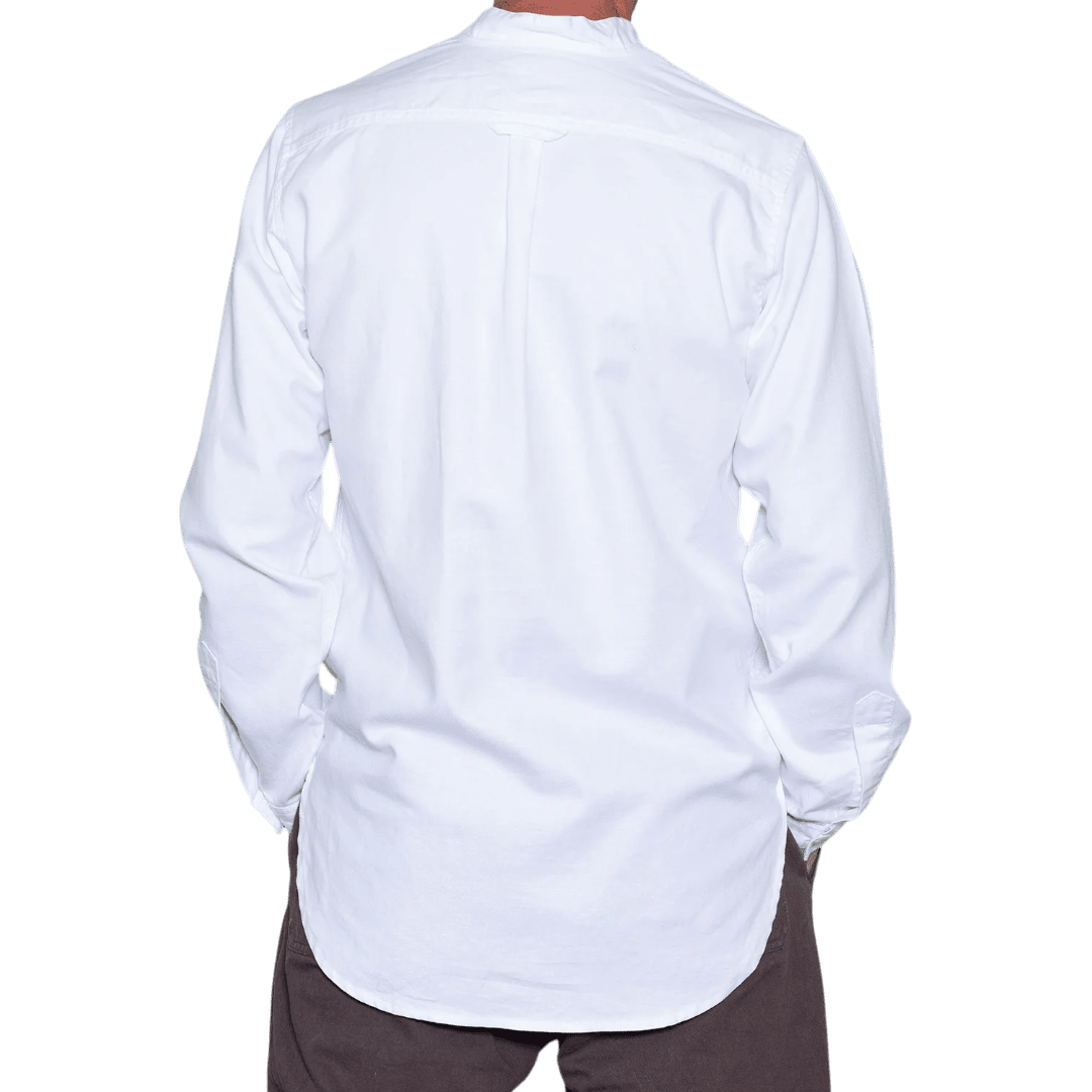 Yarmouth Oilskins - The Admiralty Shirt - Grandad collar - Cotton - White - Regent Tailoring Salisbury