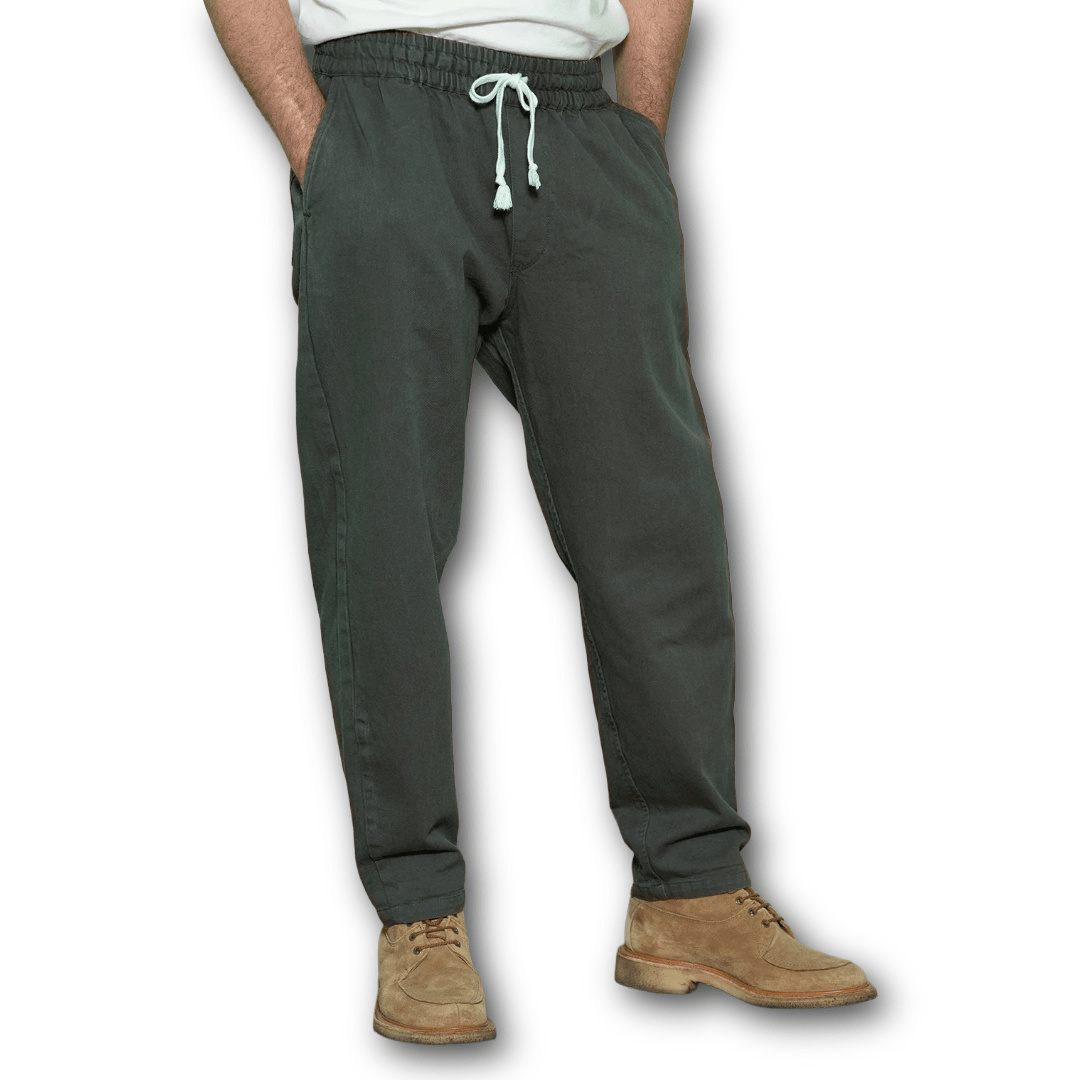 Yarmouth Oilskins - The Deck Trouser - Washed Cotton - Olive - Regent TailoringYarmouth Oilskins