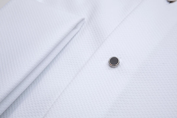 Regent - Dinner/ Evening Shirt - White Twill with Marcella Detail