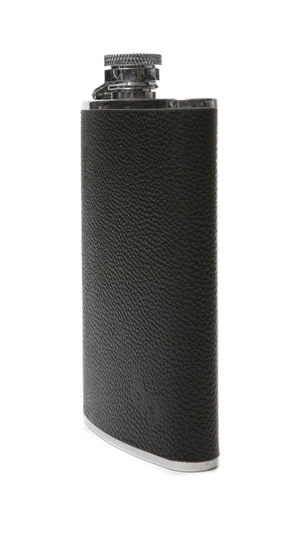 Regent-finsbury Black Leather-Hipflask-8oz - Regent Tailoring