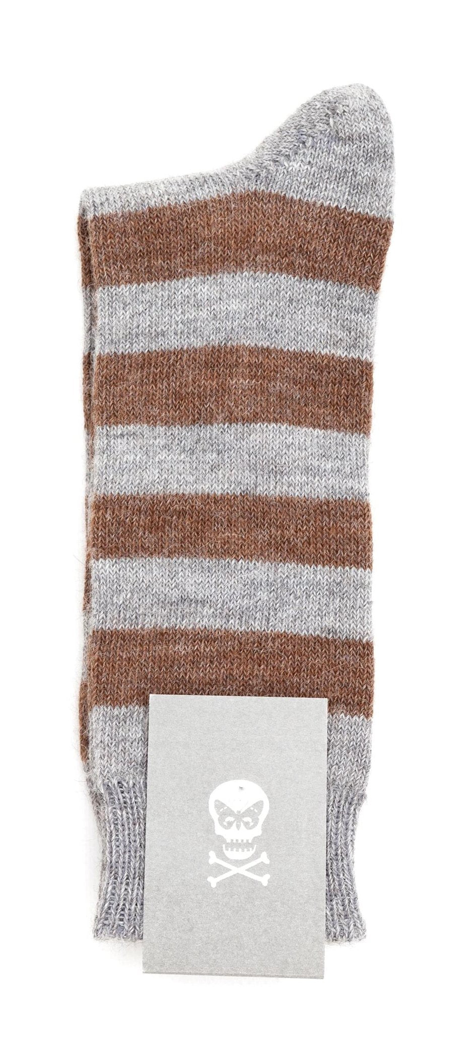 Regent Alpaca Socks - Grey / Oat Brown - Regent Tailoring