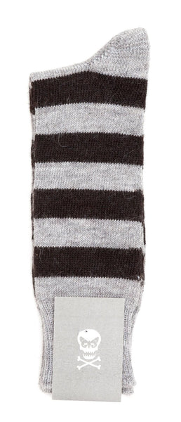 Regent Alpaca Socks - Grey / Brown