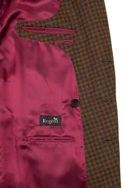 Regent - 'Martyn' - Double Breasted Jacket/Coat - Blue & Brown Check