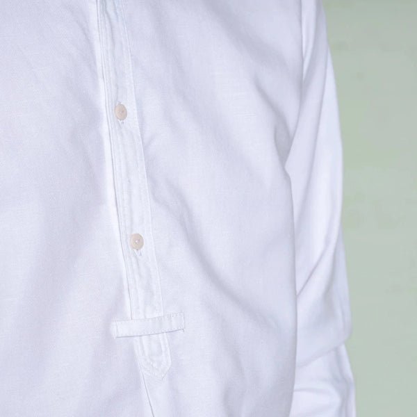 Yarmouth Oilskins - The Admiralty Shirt - Grandad collar - Cotton  - White