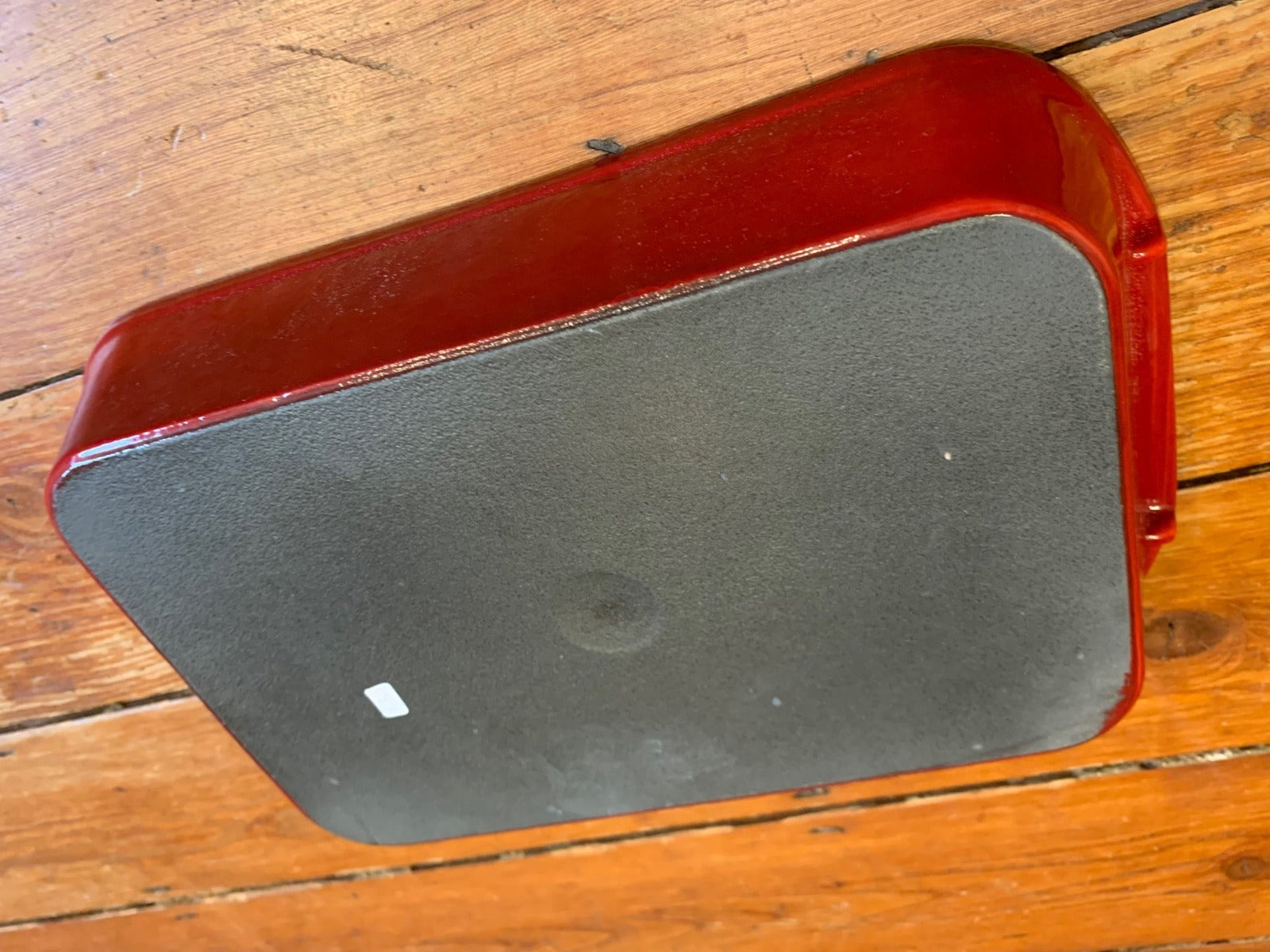 Red cast iron oven dish 
