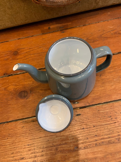 Grey enamel teapot