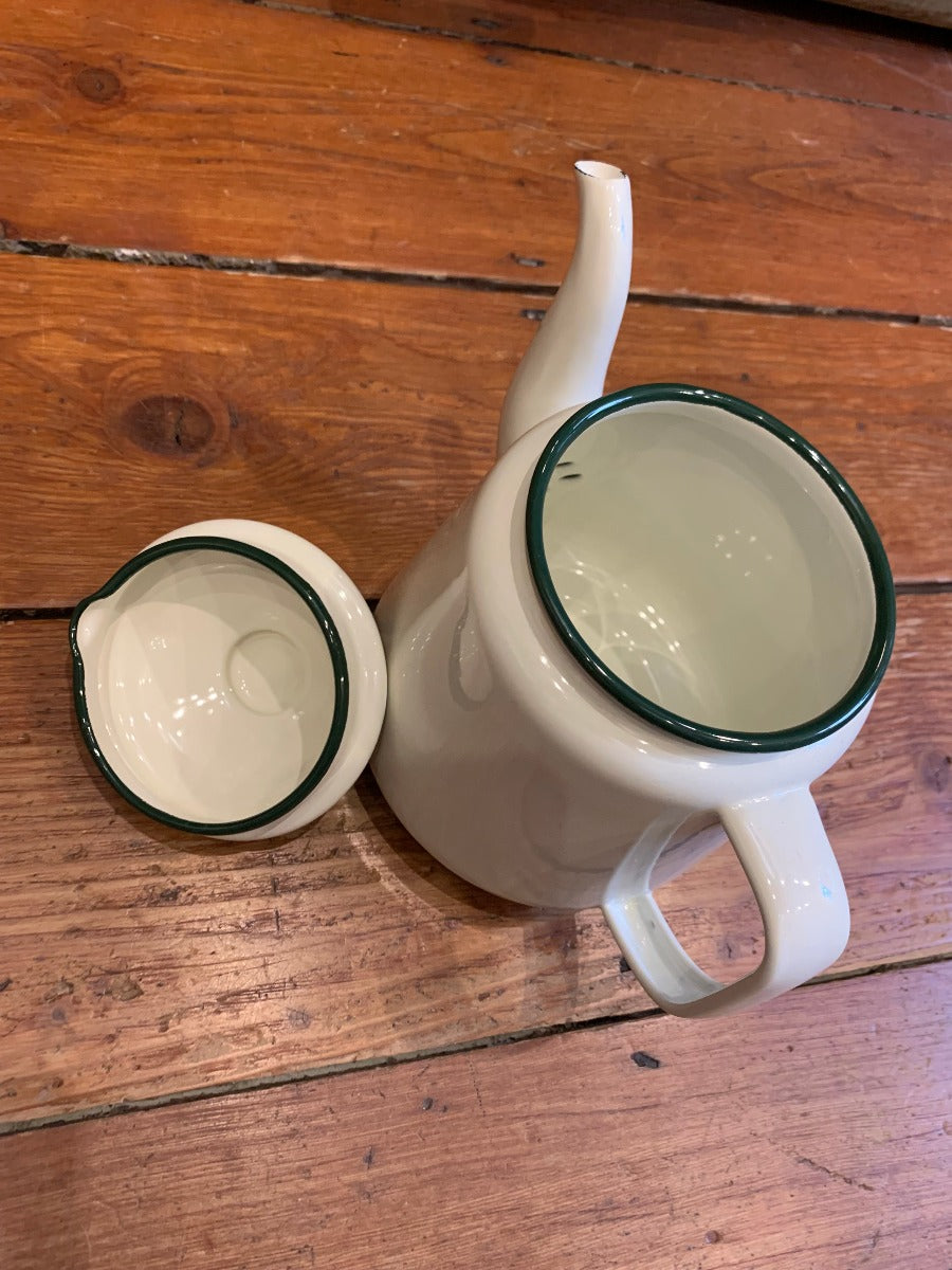 Cream enamel teapot 