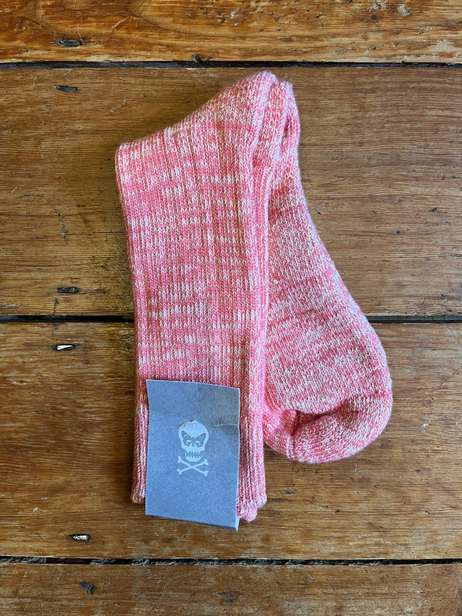 Pink Marled Cotton Sock 