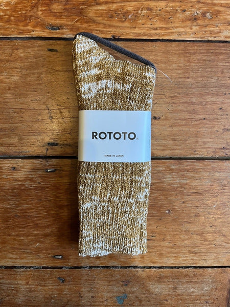 RoToTo - Thick Cotton Ribbed Crew Sock – Mustard