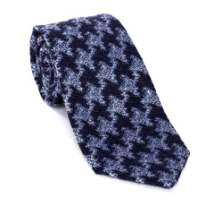 Regent - Woven Silk Tie - Blue Contrast Dogtooth