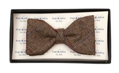 Regent Bow Tie - Tweed with Blue & Red Overcheck